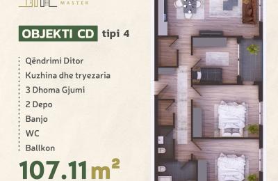 KOMPLEKSI URTINA, OBJEKTI CD Tip 4,  107.11m2