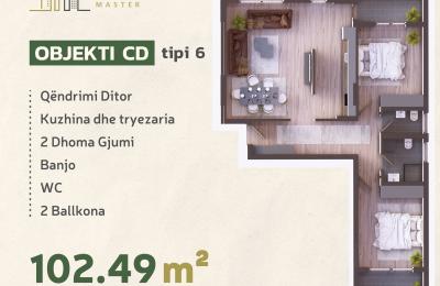 KOMPLEKSI URTINA, OBJEKTI CD Tip 6,  102.49m2