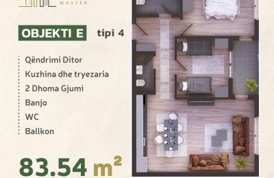 KOMPLEKSI URTINA, OBJEKTI E Tip 4, 83.54m2