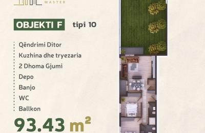 KOMPLEKSI URTINA, OBJEKTI F Tip 10, 93.43m2 + terasë 81.46m2