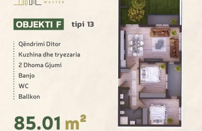 KOMPLEKSI URTINA, OBJEKTI F Tip 13, 85.01 m2 + terasë 24.07m2