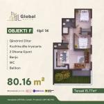 KOMPLEKSI URTINA, OBJEKTI F Tip 14, 80.16 m2 + terasë 15.77m2