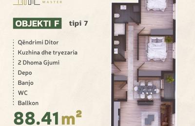 KOMPLEKSI URTINA, OBJEKTI F Tip 7, 88.41m2