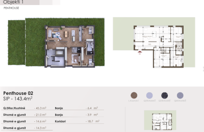 Penthouse për shitje në Kompleksin HAB 18, Objekti 1, P02, 143.4m2