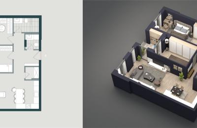 Banese ne shitje, 100.06m2  JAKOVA HOUSING Gjakovë, Objekti 5  Ap.05