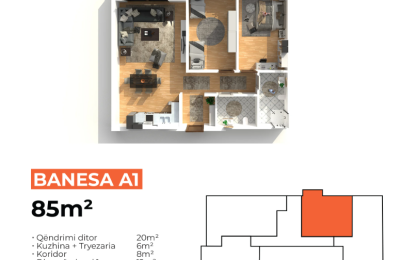 Banesë në shitje Objekti A1 , 85 m2