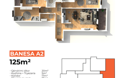 Banesë në shitje Objekti A2, 125 m2