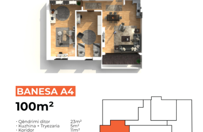 Banesë në shitje Objekti A4 , 100 m2