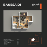 Banesë në shitje Objekti  D1, 54 m2