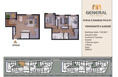 Penthouse në Shitje – HYRJA D BANESA PH-D-01 Objekti III | General Immo Group