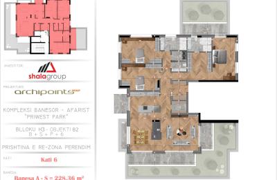 Penthouse në Shitje 228.36m2, kompleksi "PRIWEST PARK" Veternik