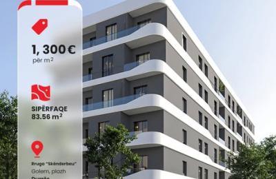 Shitet Apartament 2+1 në rrugën “Skënderbeu”, Golem, Durrës, 83.56m2