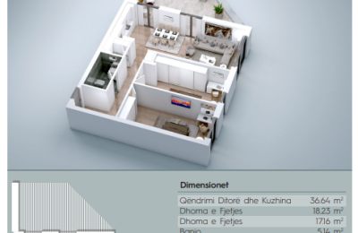 Banesë në shitje, VV TOWER, Apartmenti 03, Tip 2+1, 141.87m2, kati 2