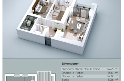 Banesë në shitje, VV TOWER, Apartmenti 21, Tip 2+1, 89.77m2, kati 3,4,6,7