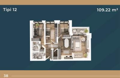 KORAL TOWER II, Banesë ne shitje TIP 12, 109.22m2