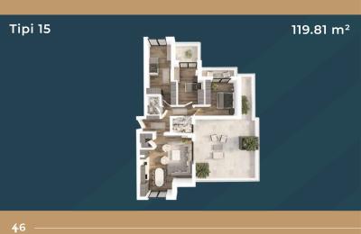 KORAL TOWER II, Banesë ne shitje TIP 15, 119.81m2