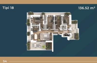 KORAL TOWER II, Banesë ne shitje TIP 18, 136.52m2