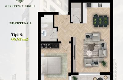 KOMPLEKSI GËSHTENJA BANESA TIP 2, 68.87 m2