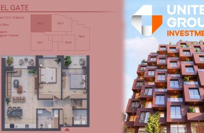 Banesë në shitje, Pixel GATE, Tip 2, Kati 1, 3, 5 - 91.86m2