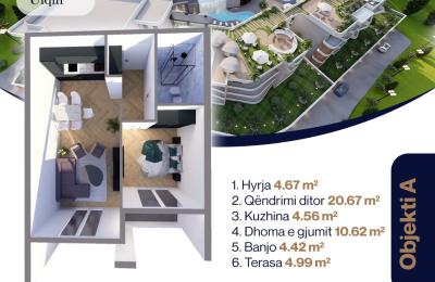 SUNRISE Banesë në qendër ULQIN Tip 3  Ob A  49.93m2