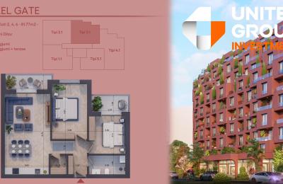Banesë në shitje, Pixel GATE, Tip 3.1, Kati 2, 4, 6 - 81.77m2