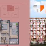 Banesë në shitje, Pixel GATE, Blloku 2, Tip 3.1, Kati 2, 4, 6 - 88.88m2