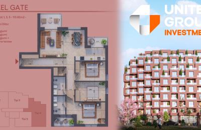 Banesë në shitje, Pixel GATE, Tip 4, Kati 1, 3, 5 - 113.82m2