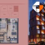 Banesë në shitje, Pixel GATE, Blloku 2, Tip 4.1, Kati 2, 4, 6 - 67.36m2