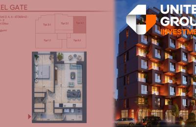 Banesë në shitje, Pixel GATE, Blloku 2, Tip 4.1, Kati 2, 4, 6 - 67.36m2