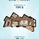 Ofrohet banesë për shitje, KLUB INVEST, ndërtesa L5, Tip 05, 75m2