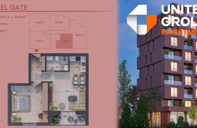 Banesë në shitje, Pixel GATE, Tip 5.1, kati 2, 4, 6, - 61.93m2