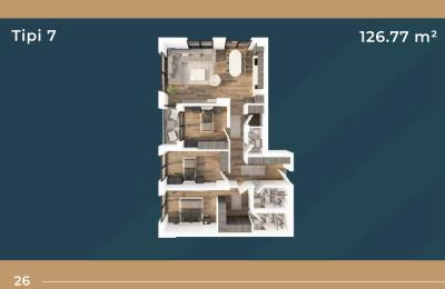 KORAL TOWER II, Banesë ne shitje TIP 7, 126.77m2