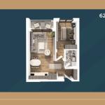 KORAL TOWER II, Banesë ne shitje TIP 8, 62.39m2