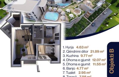 SUNRISE Banesë në qendër ULQIN Tip 8  Ob B  76.51m2