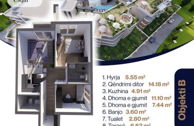 SUNRISE Banesë në qendër ULQIN Tip 9  Ob B  56.21m2