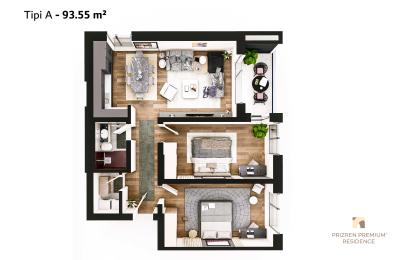 Banesë në shitje, Lamela 1, Tip A, 93.55 m2