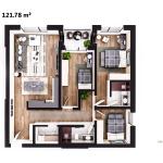 Banesë në shitje, Lamela 1, Tip B, 121.78 m2