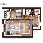 Banesë në shitje, Lamela 1, Tip C, 84.25m2