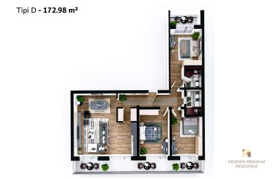 Banesë në shitje, Lamela 1, V3, Tip D, 172.98m2