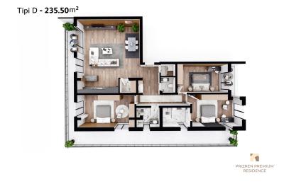 Banesë në shitje, Lamela 2, Tip D, 235.50 m2