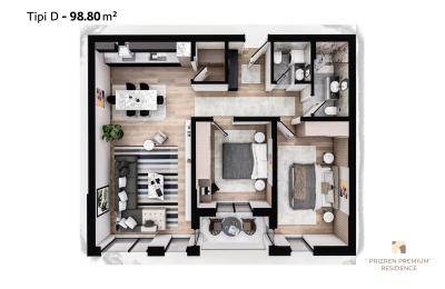 Banesë në shitje, Lamela 2, Tip D, 98.80 m2