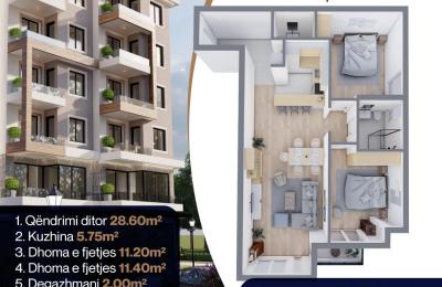 Banesë te "Bulevardi Teuta" Tipi | 71.78m2