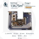 TROJA 1, Penthouse Objekti 9, 134.75 + terrasa 108.72m2