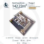 TROJA 1, Penthouse Objekti 8, 142.22  + terrasa 59.46m2