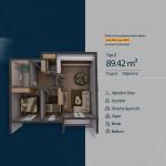 TROJA 2, Banesë T2, Objekti 6, 89.42 m2