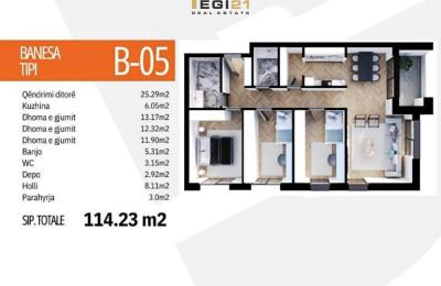 Banesë 114.23m² për SHITJE, Dragodan
