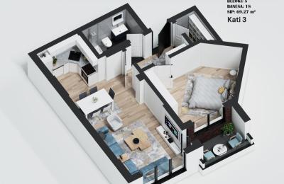 Banesë 69.27m² për SHITJE, tek Gjykatat